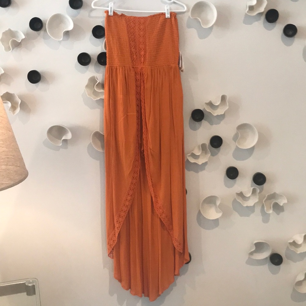 NWT orange maxi romper